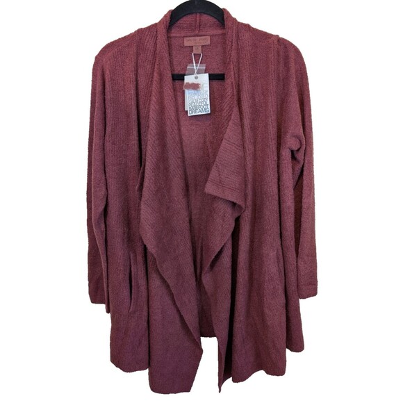 Barefoot Dreams Cardigan Dark Sienna CozyChic Lite Ribbed...